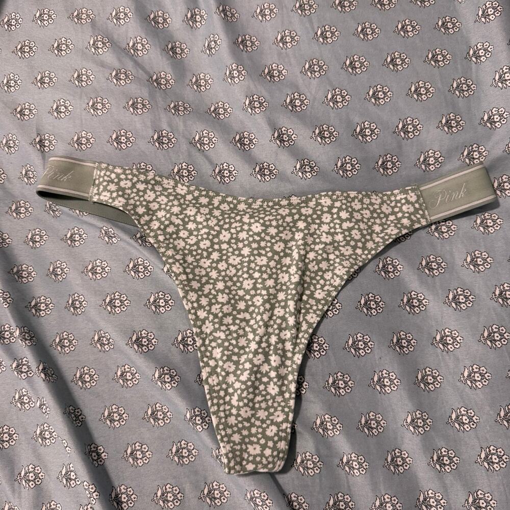 PINK sage green thong size M